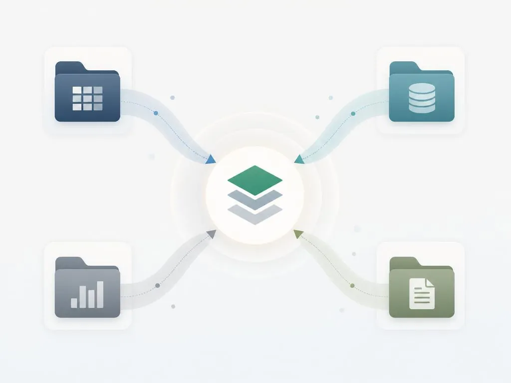 Different business systems flowing into one central place
